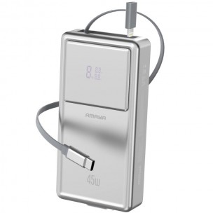 Портативний ЗП Power Bank Amaya APB-F231 45W with display and cable 20000 mAh Silver Портативний ЗП Power Bank Amaya APB-F231 45W with display and cable 20000 mAh Silver