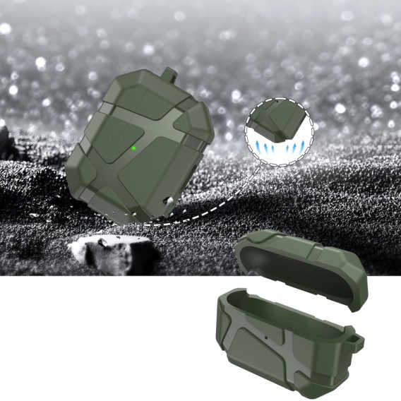 Ударостійкий футляр Titan Armor для навушників Airpods Pro 2 / Pro Green