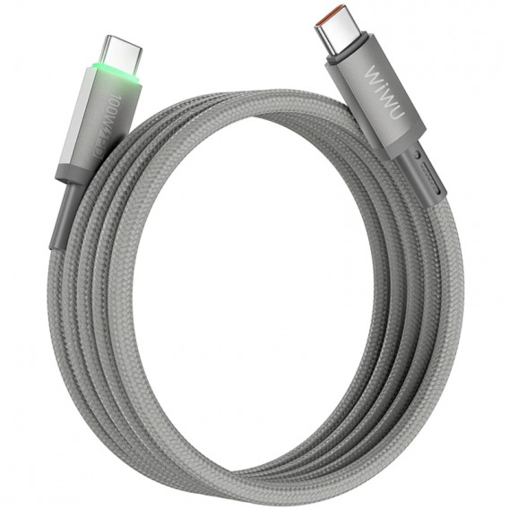 Дата кабель WIWU C084 Maglink Type-C to Type-C 100W (1m) Grey Дата кабель WIWU C084 Maglink Type-C to Type-C 100W (1m) Grey