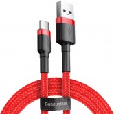 Дата кабель Baseus Cafule USB to Type-C Cable 2A (2m) (CATKLF-C) Червоний Дата кабель Baseus Cafule USB to Type-C Cable 2A (2m) (CATKLF-C) Червоний