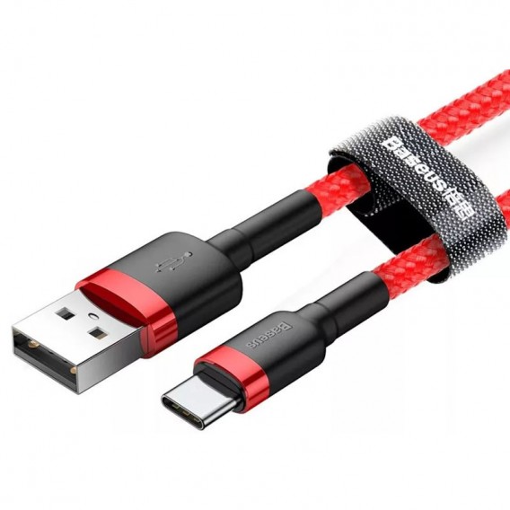 Дата кабель Baseus Cafule USB to Type-C Cable 2A (2m) (CATKLF-C) Червоний Дата кабель Baseus Cafule USB to Type-C Cable 2A (2m) (CATKLF-C) Червоний