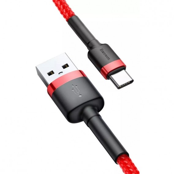 Дата кабель Baseus Cafule USB to Type-C Cable 2A (2m) (CATKLF-C) Червоний Дата кабель Baseus Cafule USB to Type-C Cable 2A (2m) (CATKLF-C) Червоний