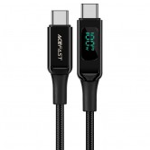 Дата кабель Acefast C6-03 USB-C to USB-C 100W zinc alloy digital display braided (2m) Black Дата кабель Acefast C6-03 USB-C to USB-C 100W zinc alloy digital display braided (2m) Black