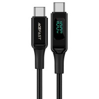 Дата кабель Acefast C6-03 USB-C to USB-C 100W zinc alloy digital display braided (2m) Black Дата кабель Acefast C6-03 USB-C to USB-C 100W zinc alloy digital display braided (2m) Black