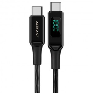 Дата кабель Acefast C6-03 USB-C to USB-C 100W zinc alloy digital display braided (2m) Black Дата кабель Acefast C6-03 USB-C to USB-C 100W zinc alloy digital display braided (2m) Black