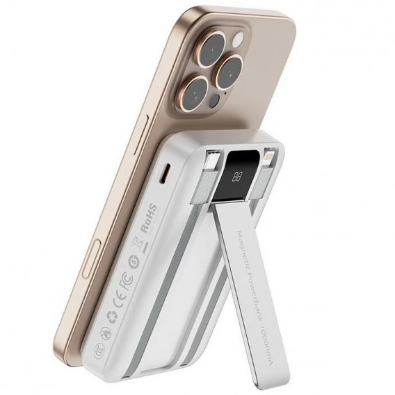 Портативний ЗП Power Bank WIWU Wi-P061 22.5W+PD20W з БЗП+iWatch with cable 10000 mAh White Портативний ЗП Power Bank WIWU Wi-P061 22.5W+PD20W з БЗП+iWatch with cable 10000 mAh White