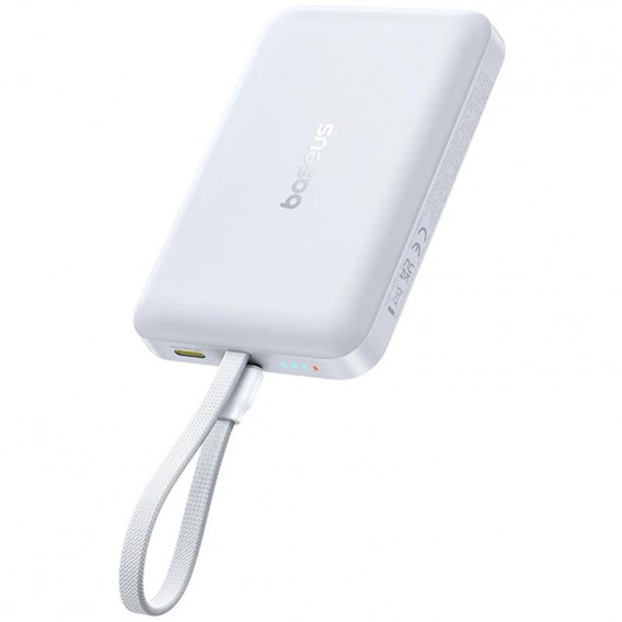 Портативний ЗП Power Bank Baseus EnerFill FM11 30W з БЗП with cable 10000mAh (E00289) Moon White Портативний ЗП Power Bank Baseus EnerFill FM11 30W з БЗП with cable 10000mAh (E00289) Moon White
