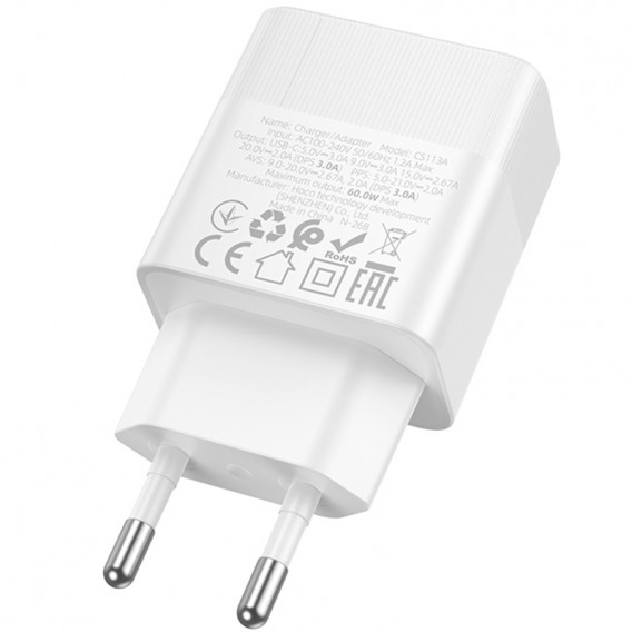 МЗП Hoco CS113A Lounge PD40W (1USB-C) White МЗП Hoco CS113A Lounge PD40W (1USB-C) White