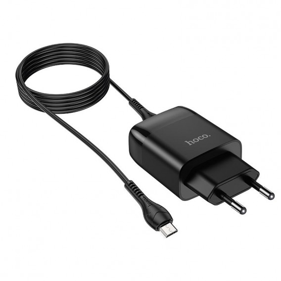 МЗП Hoco C72Q Glorious QC3.0 18W (1USB-A) + кабель USB to MicroUSB Чорний МЗП Hoco C72Q Glorious QC3.0 18W (1USB-A) + кабель USB to MicroUSB Чорний