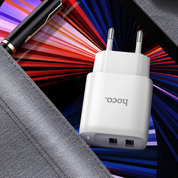 МЗП Hoco C141A Smart 2.1A (2USB-A) White МЗП Hoco C141A Smart 2.1A (2USB-A) White