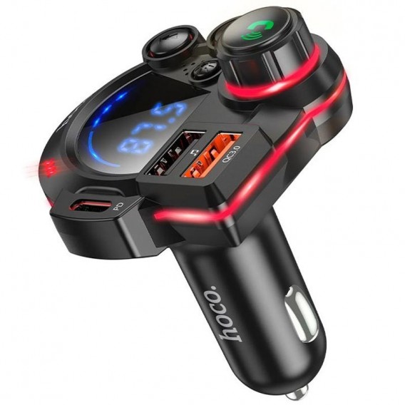 АЗП FM модулятор Hoco DFM01 Legend 20W+QC3.0 (2USB-A/1C) Black АЗП FM модулятор Hoco DFM01 Legend 20W+QC3.0 (2USB-A/1C) Black