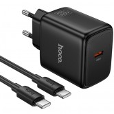 МЗП Hoco N83 Profit PD40W (1USB-C) + кабель Type-C to Type-C Black