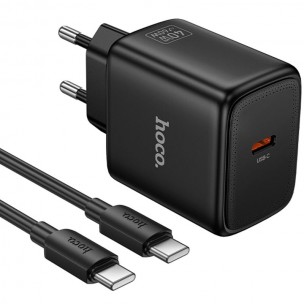 СЗУ Hoco N83 Profit PD40W (1USB-C) + кабель Type-C to Type-C Black СЗУ Hoco N83 Profit PD40W (1USB-C) + кабель Type-C to Type-C Black