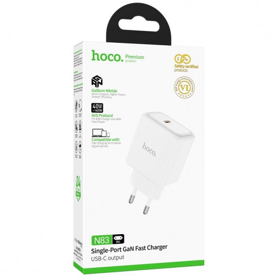 МЗП Hoco N83 Profit PD40W (1USB-C) White МЗП Hoco N83 Profit PD40W (1USB-C) White