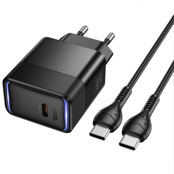 МЗП Hoco CS113A Lounge PD40W (1USB-C) + кабель Type-C to Type-C Black МЗП Hoco CS113A Lounge PD40W (1USB-C) + кабель Type-C to Type-C Black