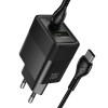 МЗП Hoco CS112A Lounge PD30W+QC3.0 (1USB-A/1C) + кабель Type-C to Type-C Black