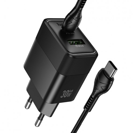 МЗП Hoco CS112A Lounge PD30W+QC3.0 (1USB-A/1C) + кабель Type-C to Type-C Black МЗП Hoco CS112A Lounge PD30W+QC3.0 (1USB-A/1C) + кабель Type-C to Type-C Black