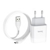 МЗП Hoco C73A Glorious 2.4A (2USB-A) + кабель USB to Type-C Білий