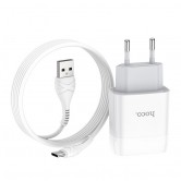 МЗП Hoco C73A Glorious 2.4A (2USB-A) + кабель USB to Type-C Білий МЗП Hoco C73A Glorious 2.4A (2USB-A) + кабель USB to Type-C Білий