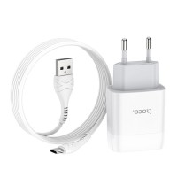 МЗП Hoco C73A Glorious 2.4A (2USB-A) + кабель USB to Type-C Білий МЗП Hoco C73A Glorious 2.4A (2USB-A) + кабель USB to Type-C Білий