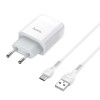 МЗП Hoco C73A Glorious 2.4A (2USB-A) + кабель USB to Type-C Білий