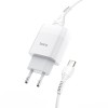 МЗП Hoco C73A Glorious 2.4A (2USB-A) + кабель USB to Type-C Білий