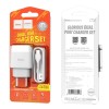 МЗП Hoco C73A Glorious 2.4A (2USB-A) + кабель USB to Type-C Білий