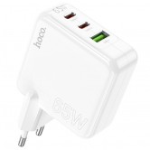 Мережевий зарядний пристрій Hoco C115A Header 65 Вт, 2 × USB-C + USB-A, білий Мережевий зарядний пристрій Hoco C115A Header 65 Вт, 2 × USB-C + USB-A, білий