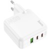 МЗП Hoco C115A Header PD65W+QC3.0 (1USB-A/2C) White
