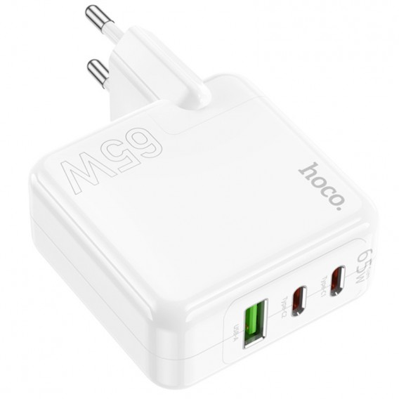 МЗП Hoco C115A Header PD65W+QC3.0 (1USB-A/2C) White МЗП Hoco C115A Header PD65W+QC3.0 (1USB-A/2C) White
