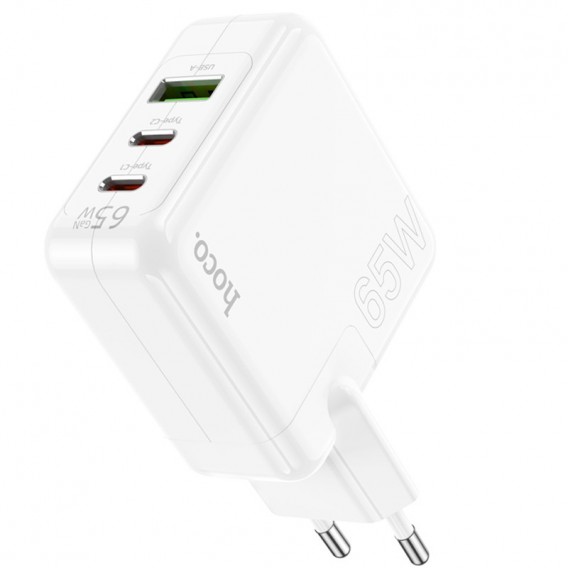 МЗП Hoco C115A Header PD65W+QC3.0 (1USB-A/2C) White МЗП Hoco C115A Header PD65W+QC3.0 (1USB-A/2C) White