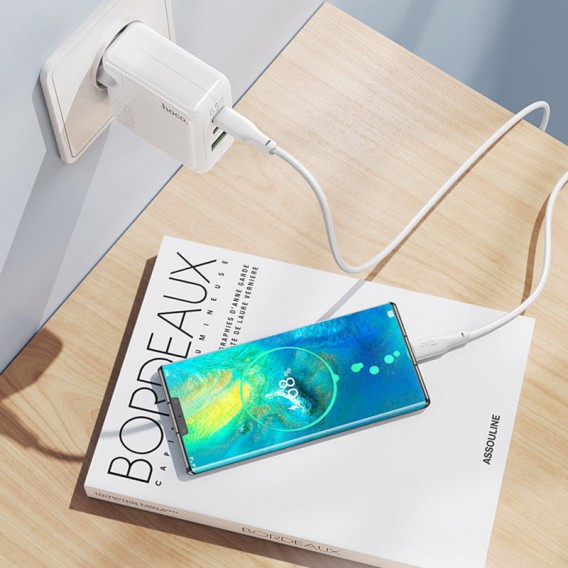 МЗП Hoco C115A Header PD65W+QC3.0 (1USB-A/2C) White МЗП Hoco C115A Header PD65W+QC3.0 (1USB-A/2C) White