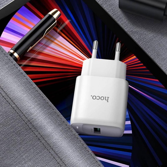 МЗП Hoco C140A Smart QC3.0 18W (1USB-A) + кабель USB to MicroUSB White МЗП Hoco C140A Smart QC3.0 18W (1USB-A) + кабель USB to MicroUSB White