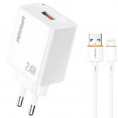 МЗП Amaya E79D 2.4A (1USB-A) + кабель USB to Lightning White МЗП Amaya E79D 2.4A (1USB-A) + кабель USB to Lightning White