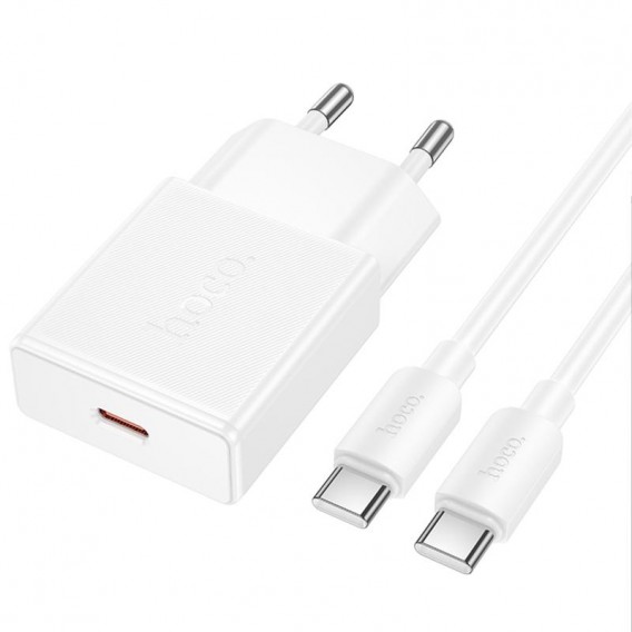 МЗП Hoco N72 Speed ultra-thin PD20W (1USB-C) + кабель Type-C to Type-C White