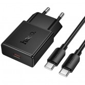 МЗП Hoco N72 Speed ultra-thin PD20W (1USB-C) + кабель Type-C to Type-C Black МЗП Hoco N72 Speed ultra-thin PD20W (1USB-C) + кабель Type-C to Type-C Black