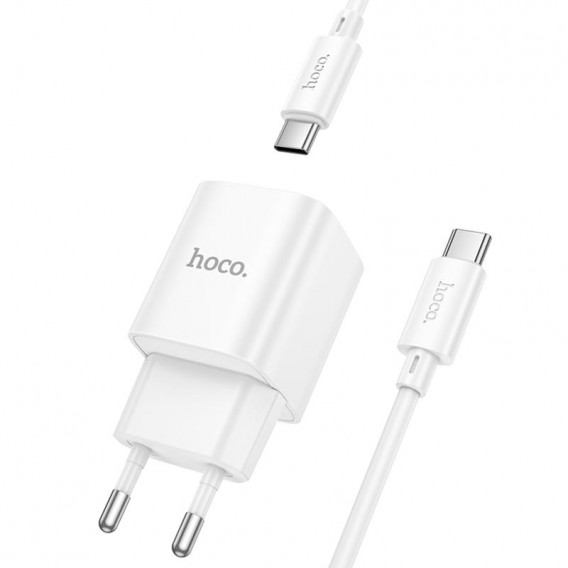 МЗП Hoco C147A PD20W+QC3.0 (1USB-A/1C) + кабель Type-C to Type-C White МЗП Hoco C147A PD20W+QC3.0 (1USB-A/1C) + кабель Type-C to Type-C White