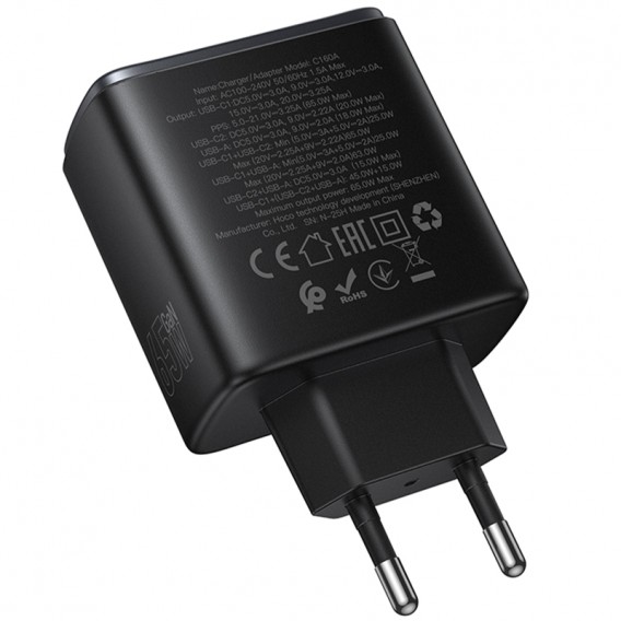 МЗП Hoco C160A Upgrade PD65W+QC3.0 (1USB-A/2C) Black МЗП Hoco C160A Upgrade PD65W+QC3.0 (1USB-A/2C) Black