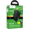 МЗП Hoco CS111A Lounge QC3.0 22.5W (1USB-A) + кабель USB to Type-C Black