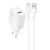МЗП Hoco CS111A Lounge QC3.0 22.5W (1USB-A) + кабель USB to Type-C White