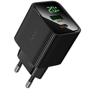 МЗП Hoco CS83A Excellent with digital display PD20W+QC3.0 (1USB-A/1C) Black МЗП Hoco CS83A Excellent with digital display PD20W+QC3.0 (1USB-A/1C) Black