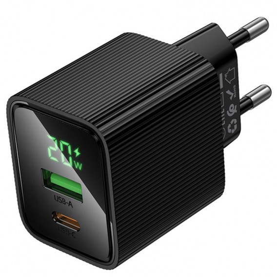 МЗП Hoco CS83A Excellent with digital display PD20W+QC3.0 (1USB-A/1C) Black МЗП Hoco CS83A Excellent with digital display PD20W+QC3.0 (1USB-A/1C) Black