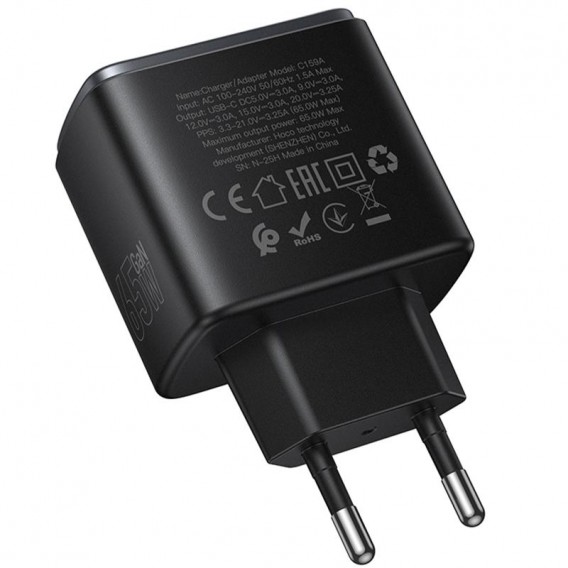 МЗП Hoco C159A Upgrade PD65W (1USB-C) Black МЗП Hoco C159A Upgrade PD65W (1USB-C) Black