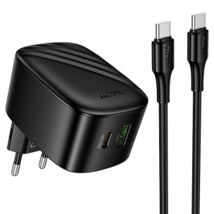 МЗП Hoco CS102A Folding PD30W+QC3.0 (1USB-A/1C) + кабель Type-C to Type-C Black МЗП Hoco CS102A Folding PD30W+QC3.0 (1USB-A/1C) + кабель Type-C to Type-C Black