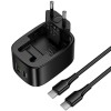 МЗП Hoco CS102A Folding PD30W+QC3.0 (1USB-A/1C) + кабель Type-C to Type-C Black