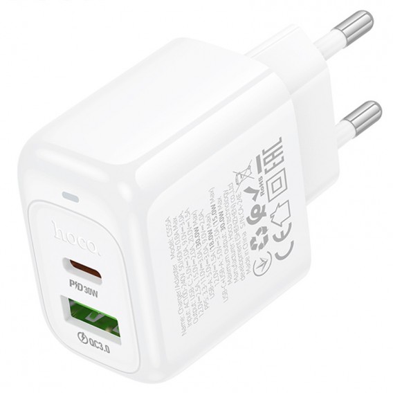 МЗП Hoco CS55A Surplus PD30W+QC3.0 (1USB-A/1C) White МЗП Hoco CS55A Surplus PD30W+QC3.0 (1USB-A/1C) White