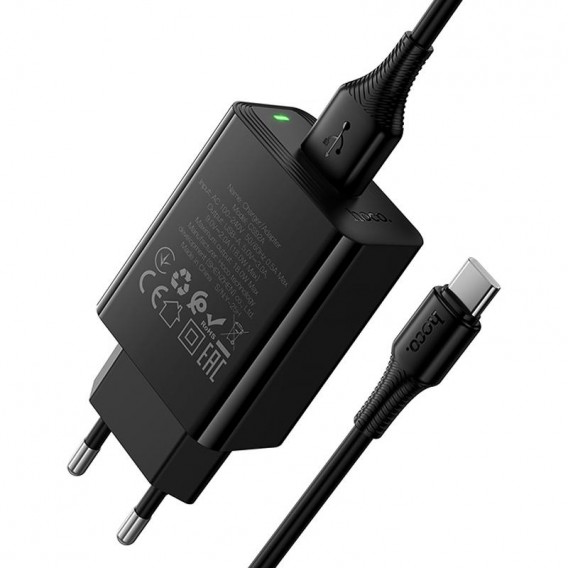 МЗП Hoco CS92A Leader QC3.0 18W (1USB-A) + кабель USB to Type-C Black МЗП Hoco CS92A Leader QC3.0 18W (1USB-A) + кабель USB to Type-C Black