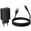 МЗП Hoco CS92A Leader QC3.0 18W (1USB-A) + кабель USB to Type-C Black