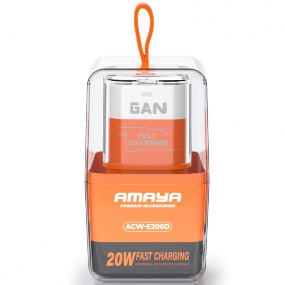 МЗП Amaya E200D PD20W+QC3.0 (1USB-A/1C) Orange МЗП Amaya E200D PD20W+QC3.0 (1USB-A/1C) Orange