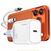СЗУ Amaya E280S PD20W GaN (1USB-C) + кабель Type-C to Type-C White